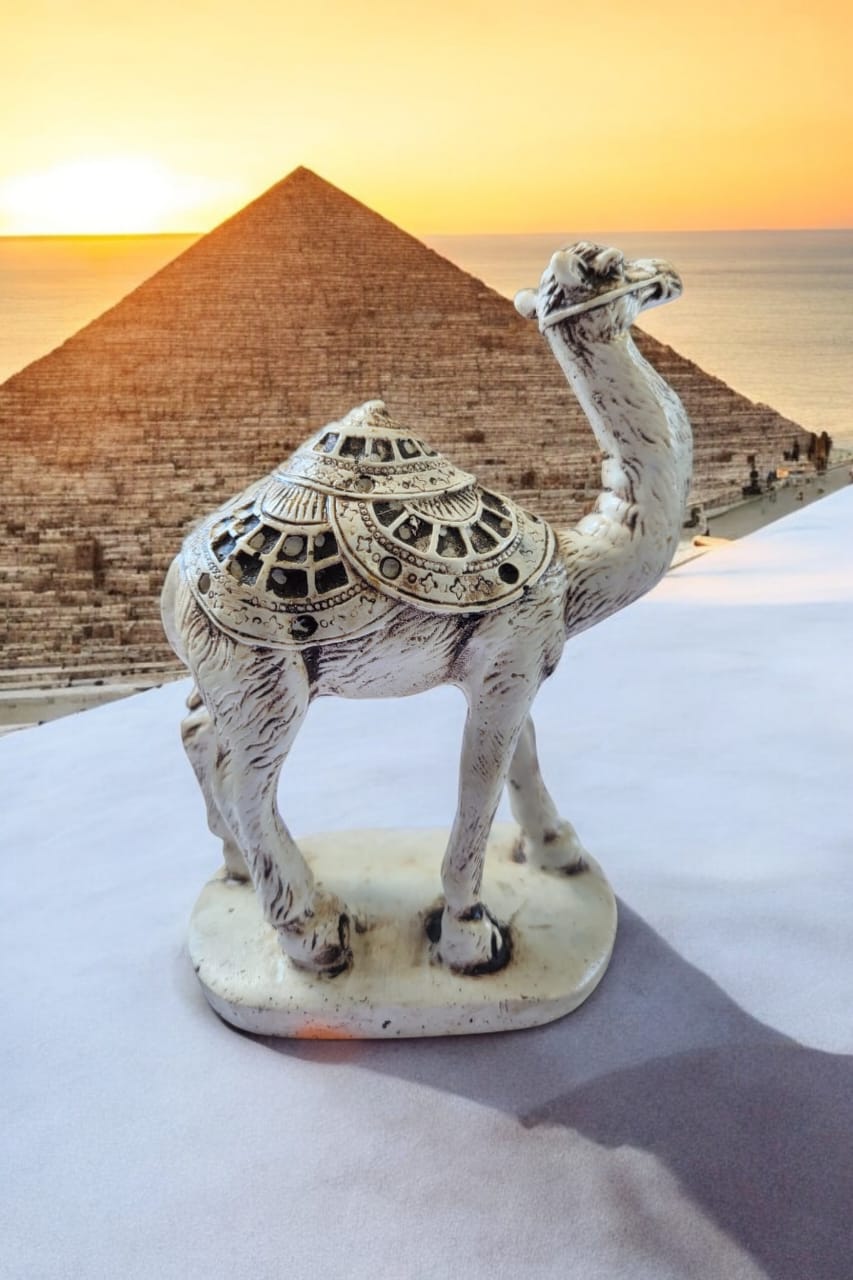 Handcrafted camel figurine 5"