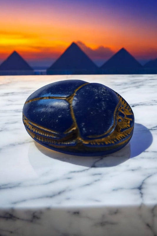 Mini Scarab amulet – Hand-Carved  with Accents, 1"