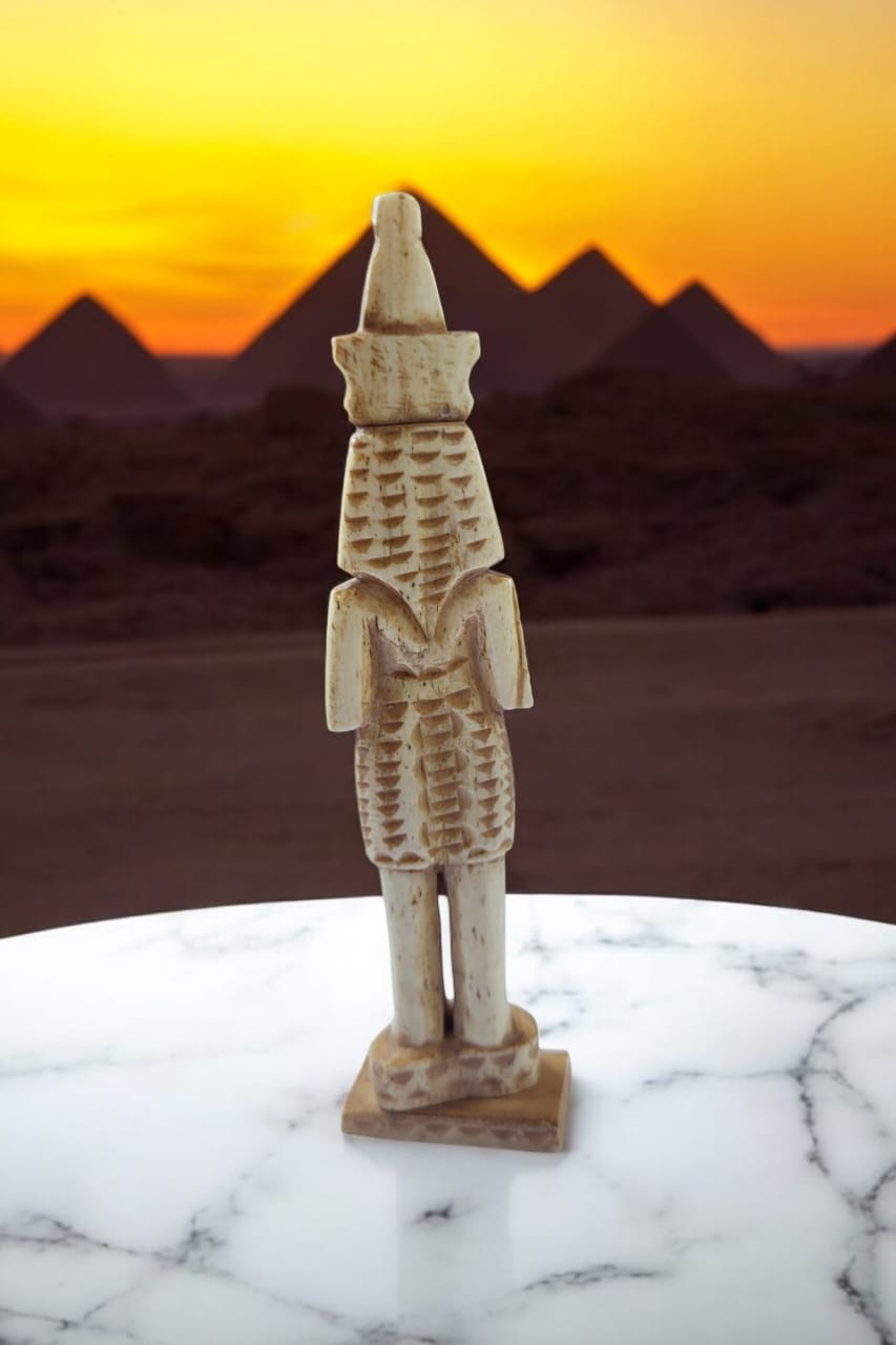 Vintage Hand-Carved Pharaoh Statue – 5.5” Camel Bone