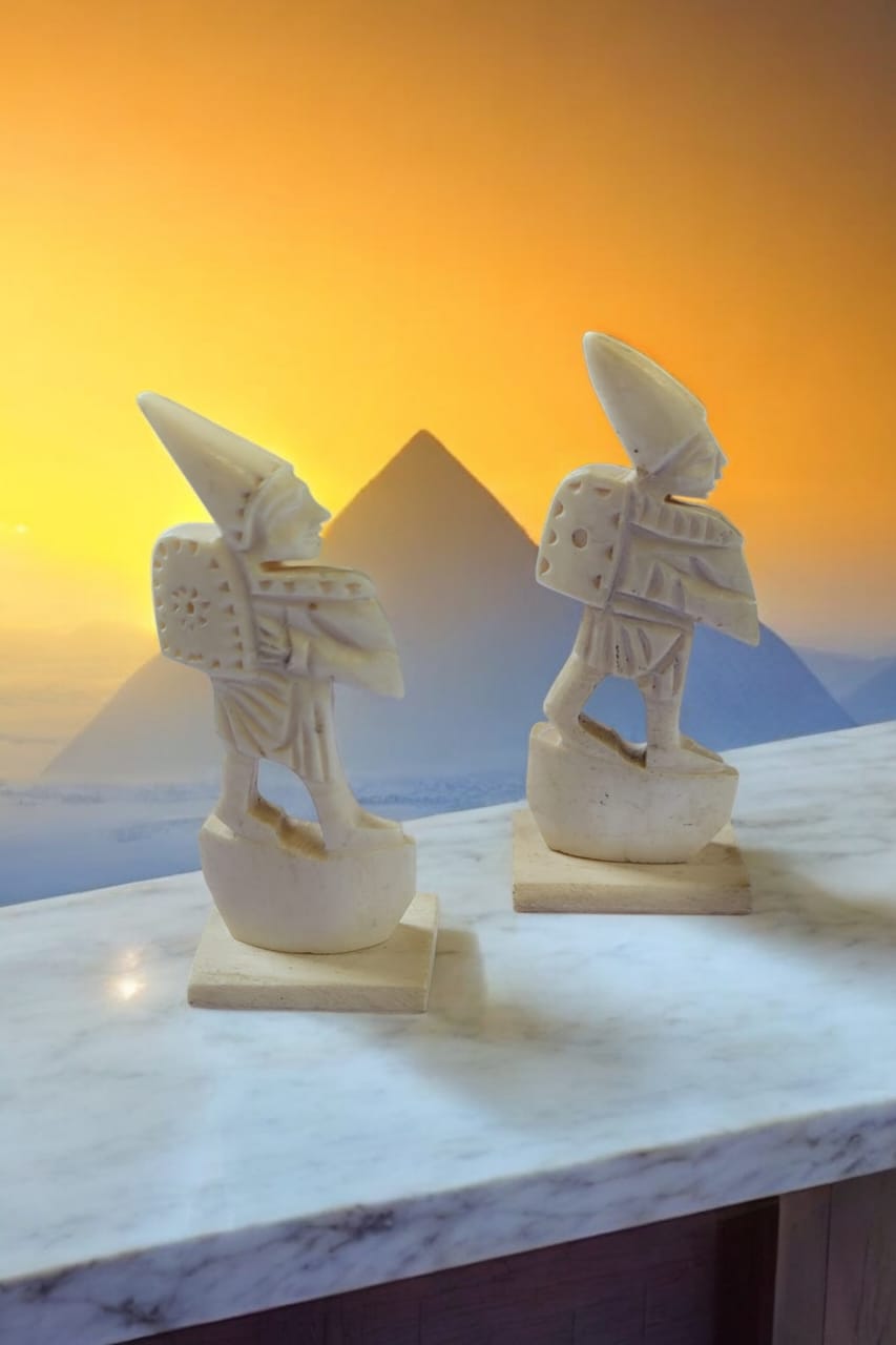 hand-carved warrior figures