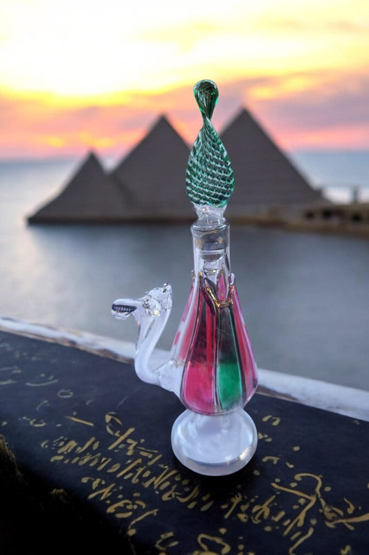 Hand-Blown Egyptian Glass Perfume Bottle – 4" set