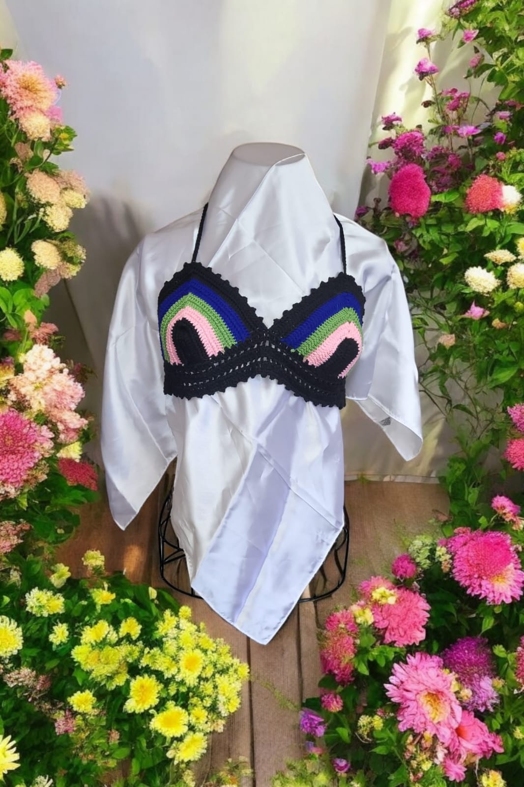 🌞 Handmade Knit Summer Top – Made in Egypt