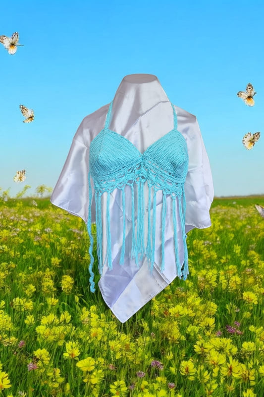 🌞 Handmade Knit Summer Top – Made in Egypt