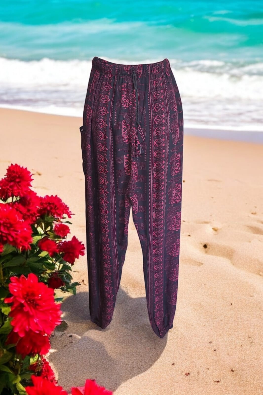 🌴 Handmade Boho Beach Pants – Made in Egypt 🇪🇬